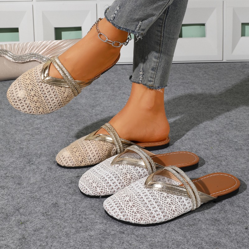Slip On Mule Flat - Sandal Pantai Wanita Musim Panas Model
