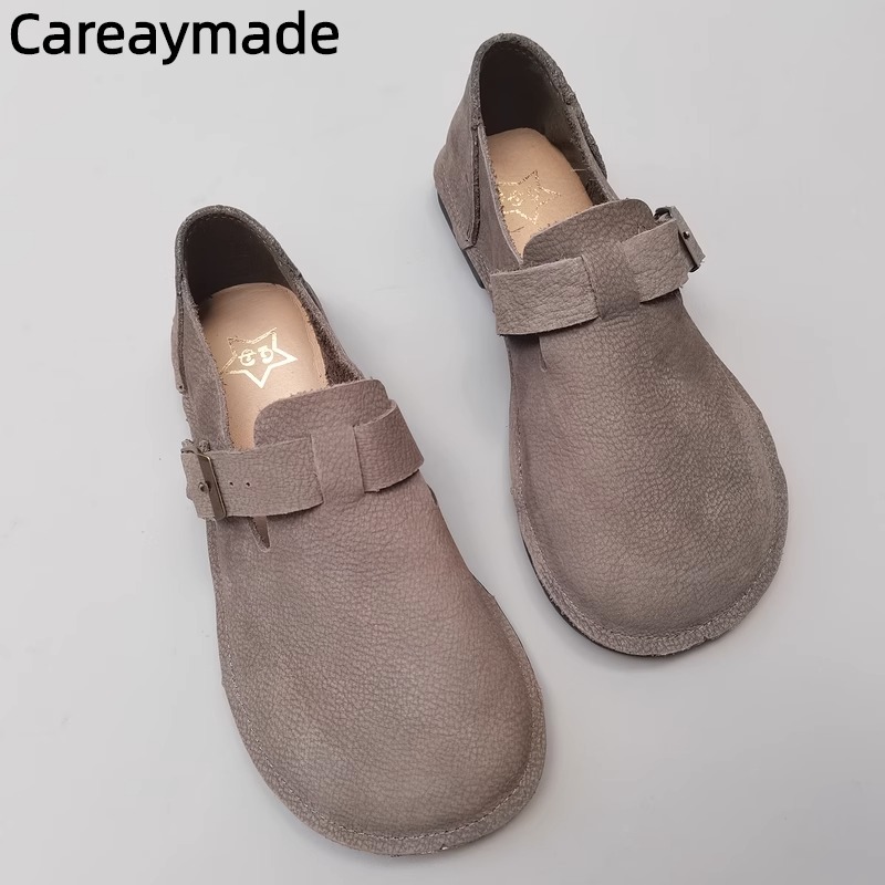 Women Shoes For Big Feet - Careaymade sepatu kulit asli retro wanita,