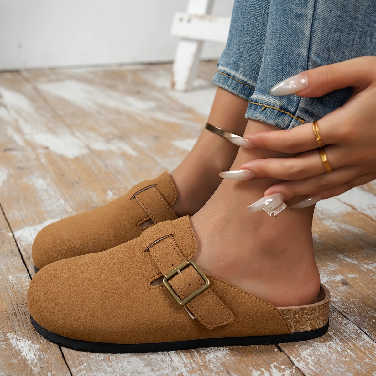 Sandal Wanita Sepatu Mules Kas - Slip On Mule Flat ulasan dan harga