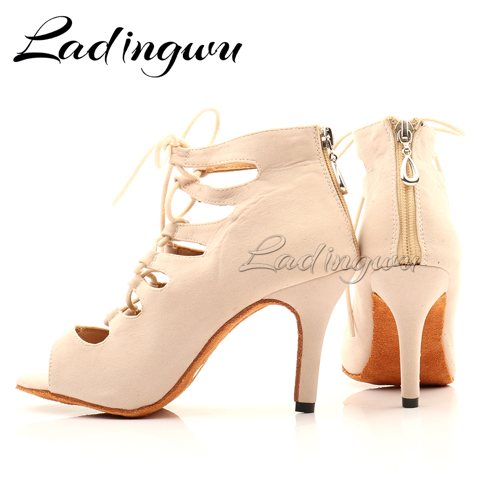 Ladingwu Beige Suede Tinggi At - Women'S Shoes Z ulasan dan harga