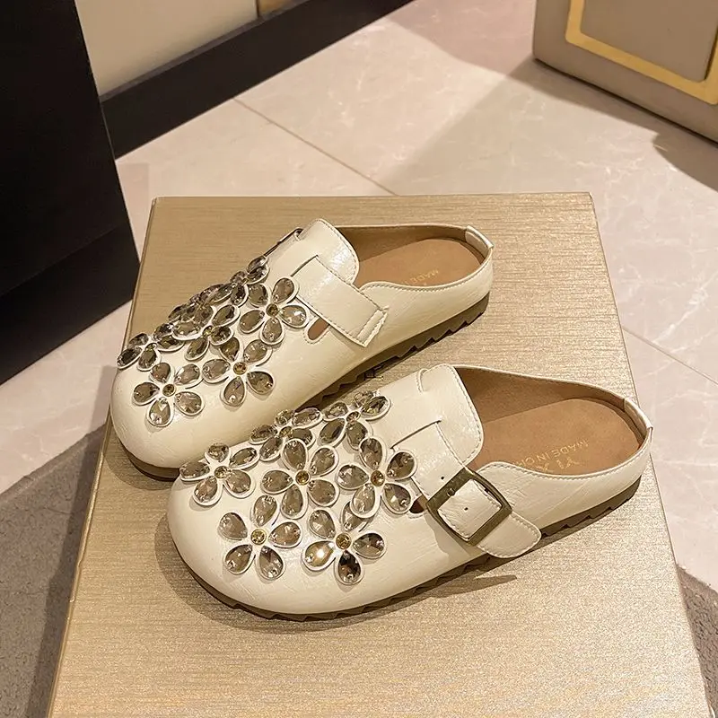 Sepatu Clog Wanita Motif Bunga - Slip On Mule Flat ulasan dan harga