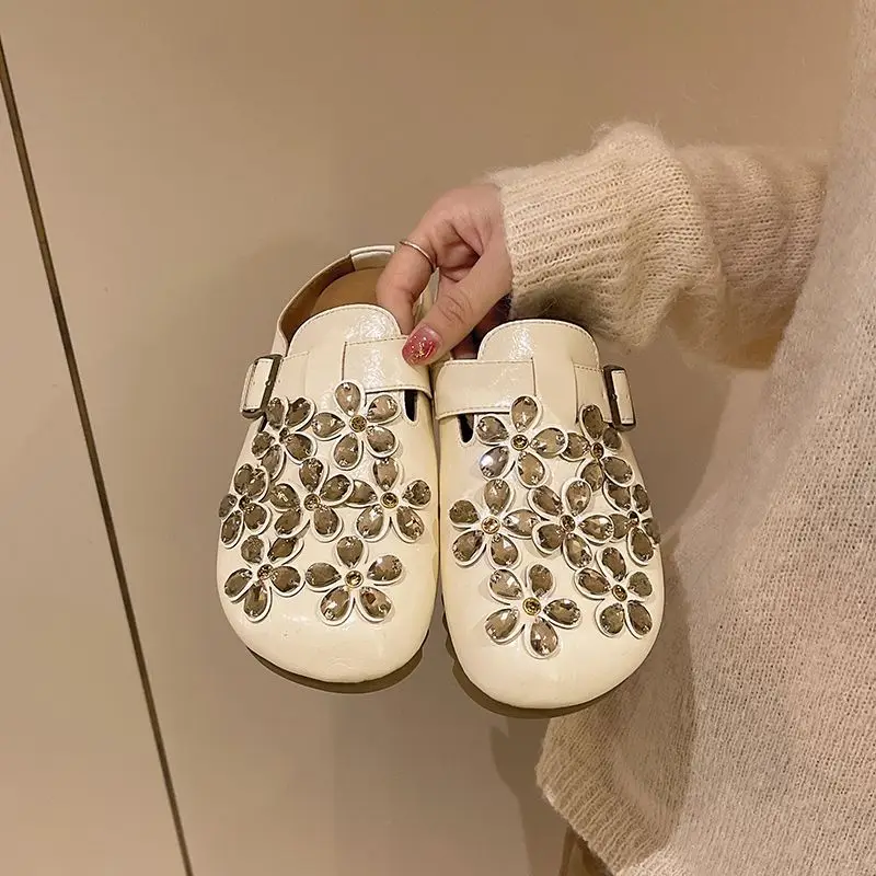 Sepatu Clog Wanita Motif Bunga - Slip On Mule Flat ulasan dan harga