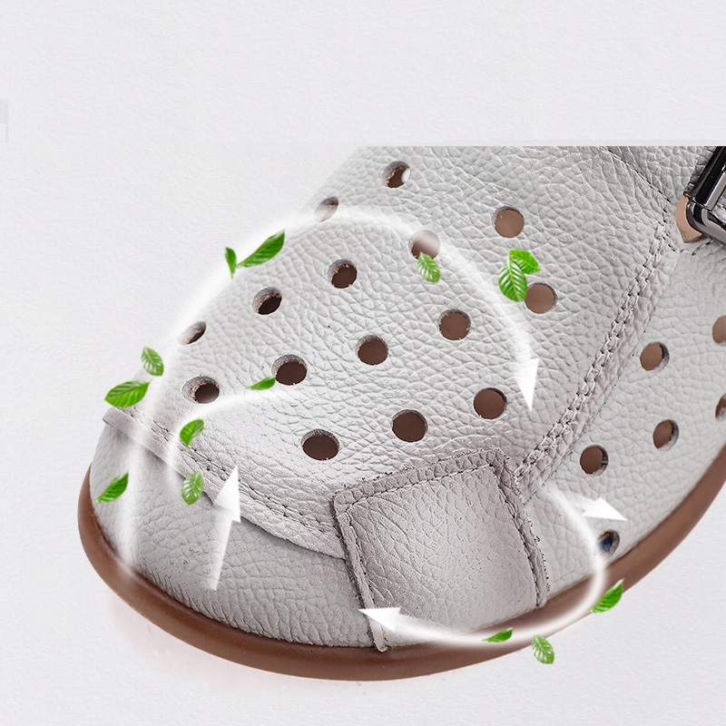 Sandal Kulit Sapi Baru Hak Ren - Slip On Mule Flat ulasan dan harga