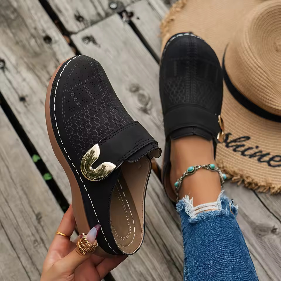 Sepatu Slip On Mules Nyaman Wa - Slip On Mule Flat ulasan dan harga